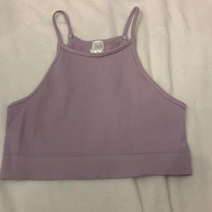 Purple Halter Cropped Tank
